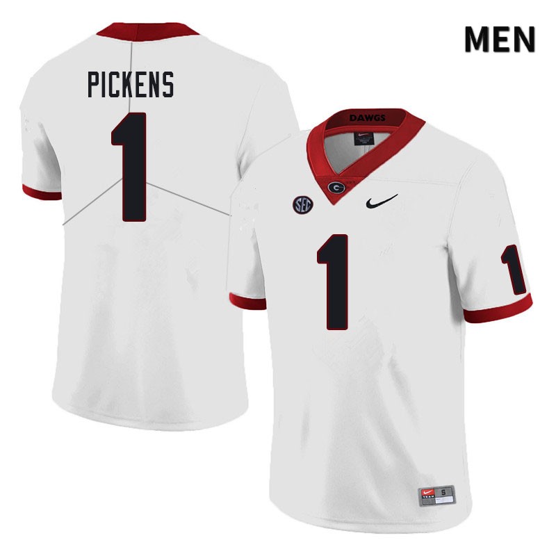 Georgia Bulldogs Men's George Pickens #1 White Stitched College UGA Football Jersey 23XC015RP